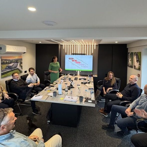 Marina presenting to a leadership team